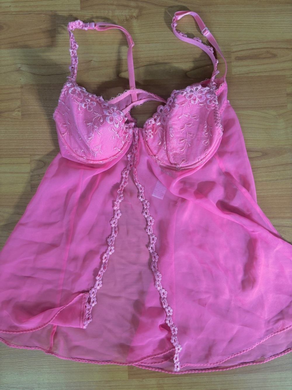 Vintage La Senza Pink Chemise Babydoll Lingerie Top